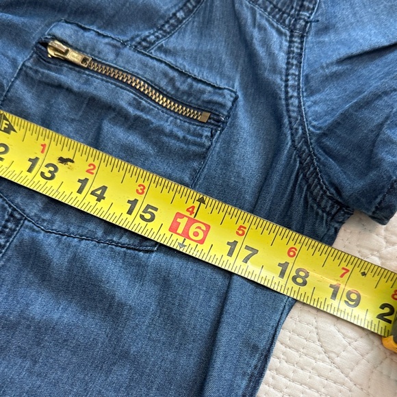 G by Guess Navy Denim Dress with Zipper Accents retro western boho✨ - Picture 9 of 10